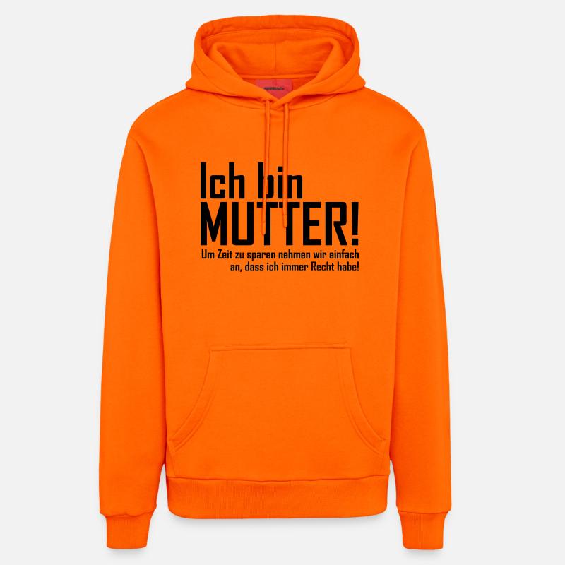 ich bin mutter - Organic Relaxed Hoodie Made in EU - SUNSET ORANGE