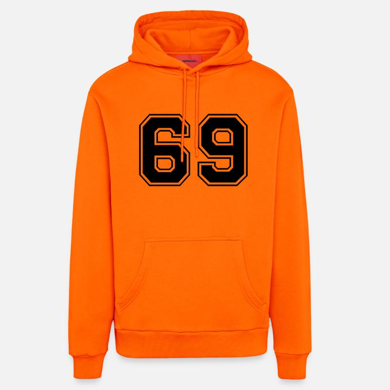 69 - Sweat à capuche bio décontracté fabriqué en UE - SUNSET ORANGE