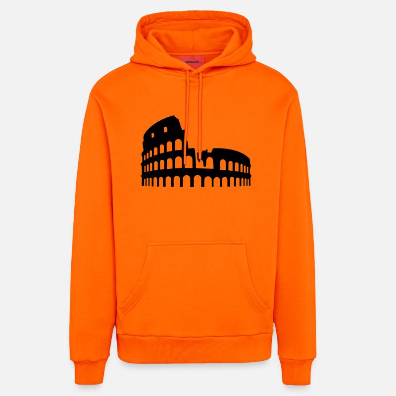 Colisée - Sweat à capuche bio décontracté fabriqué en UE - SUNSET ORANGE