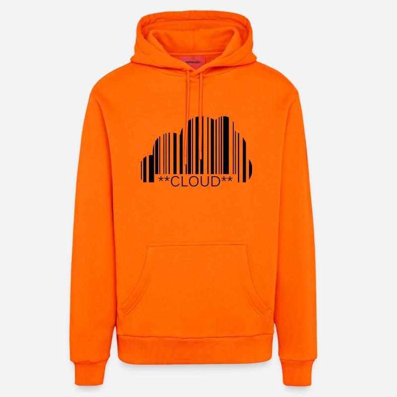 VapeCode Cloud - Sweat à capuche bio décontracté fabriqué en UE - SUNSET ORANGE