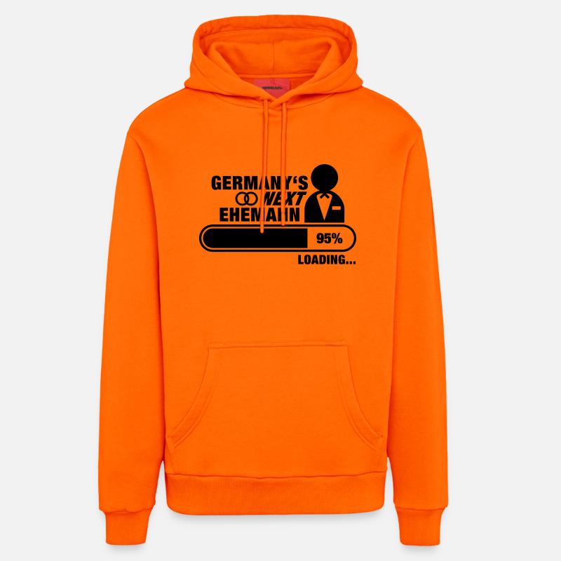 germanys_next_ehemann_f1 - Sweat à capuche bio décontracté fabriqué en UE - SUNSET ORANGE