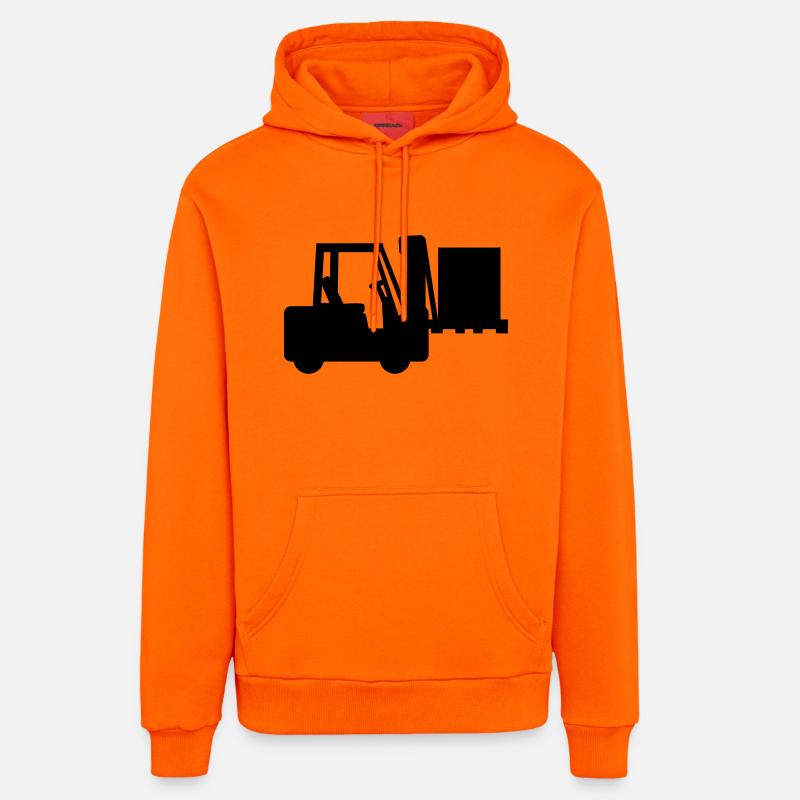 Gerbeuse à fourche - Sweat à capuche bio décontracté fabriqué en UE - SUNSET ORANGE