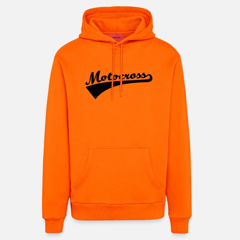 Motocross - Sweat à capuche bio décontracté fabriqué en UE - SUNSET ORANGE