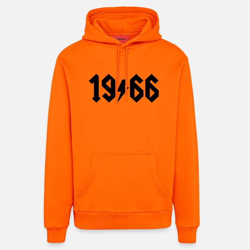 1966 - Sweat à capuche bio décontracté fabriqué en UE - SUNSET ORANGE
