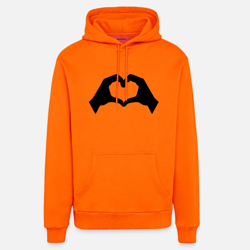 Main - Sweat à capuche bio décontracté fabriqué en UE - SUNSET ORANGE