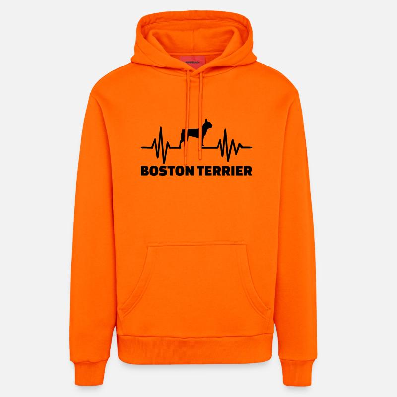 Boston Terrier - Sweat à capuche bio décontracté fabriqué en UE - SUNSET ORANGE