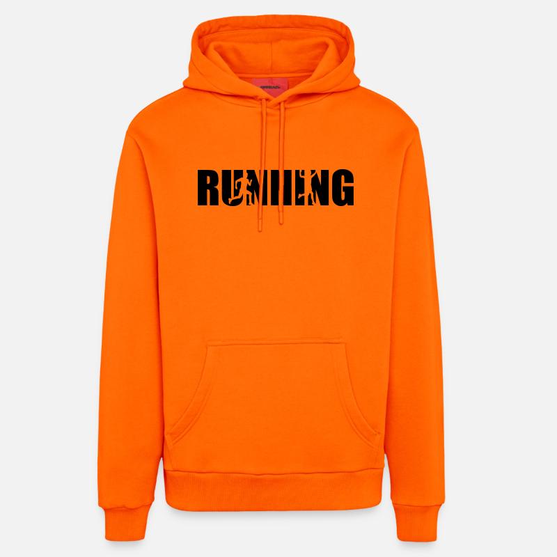 Running - Sweat à capuche bio décontracté fabriqué en UE - SUNSET ORANGE