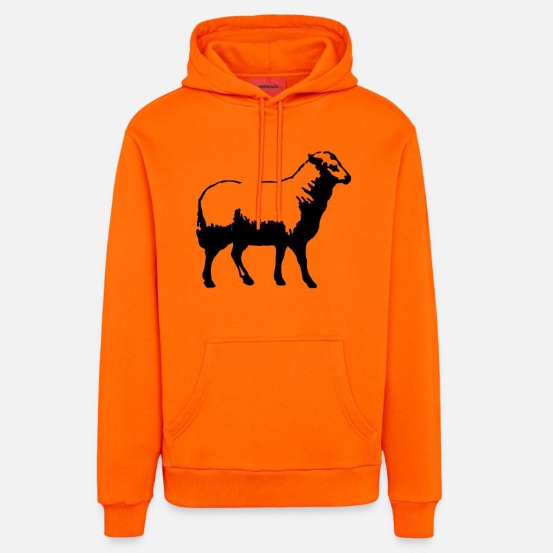 mouton - Sweat à capuche bio décontracté fabriqué en UE - SUNSET ORANGE