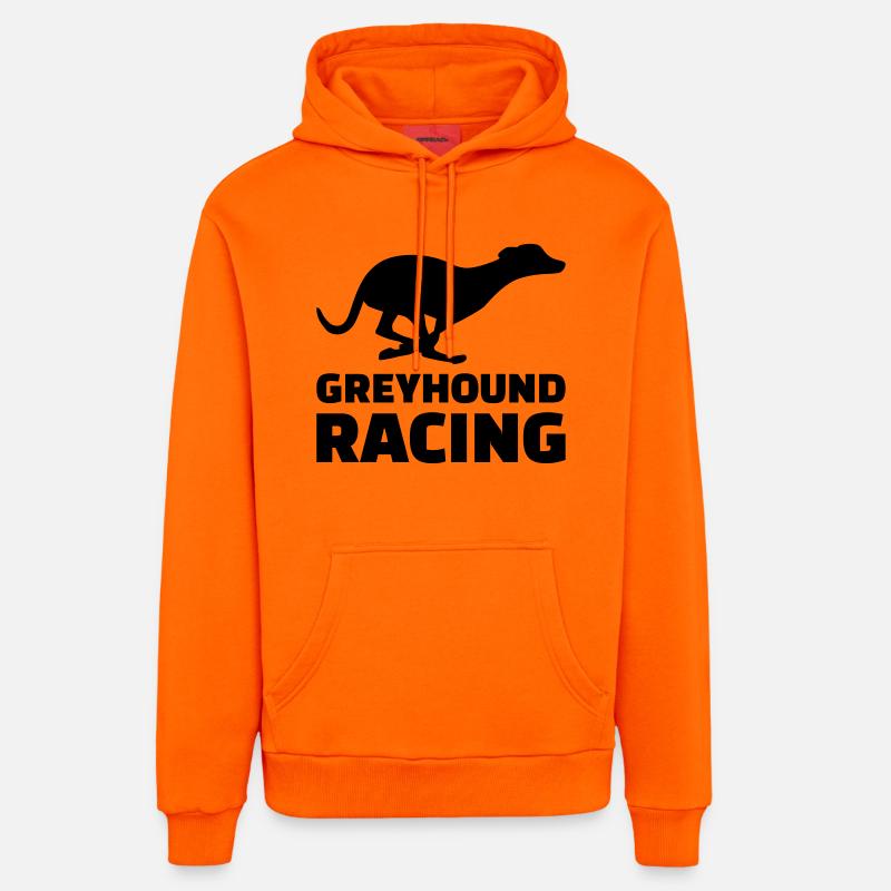 Greyhound racing - Sweat à capuche bio décontracté fabriqué en UE - SUNSET ORANGE