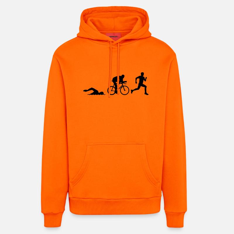 Triathlon - Sweat à capuche bio décontracté fabriqué en UE - SUNSET ORANGE