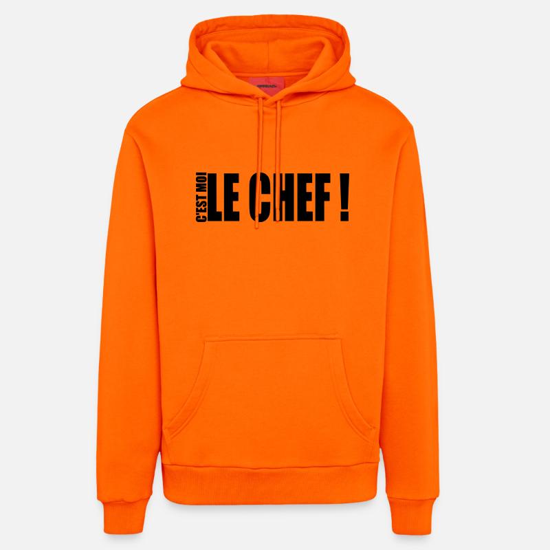 c'est moi le chef ! - Sweat à capuche bio décontracté fabriqué en UE - SUNSET ORANGE