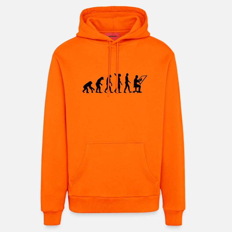 Dessinateur en bâtiment - Sweat à capuche bio décontracté fabriqué en UE - SUNSET ORANGE