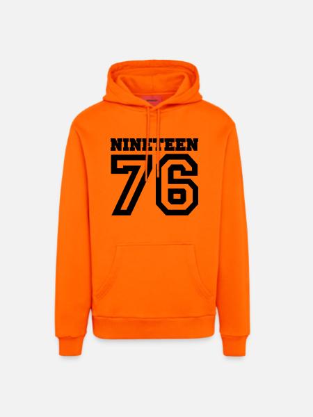1976 - Organic Relaxed Hoodie Made in EU - SUNSET ORANGE