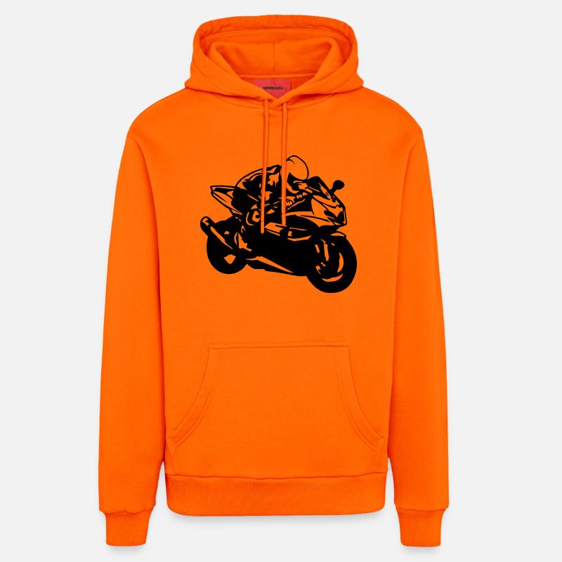 cb10_1000r - Sweat à capuche bio décontracté fabriqué en UE - SUNSET ORANGE
