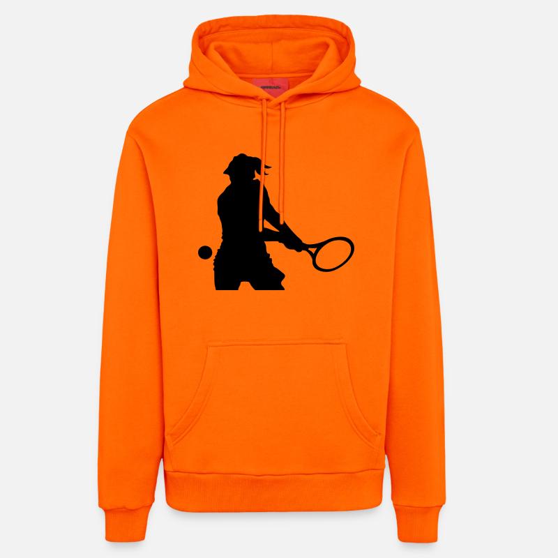 Tennis - Sweat à capuche bio décontracté fabriqué en UE - SUNSET ORANGE