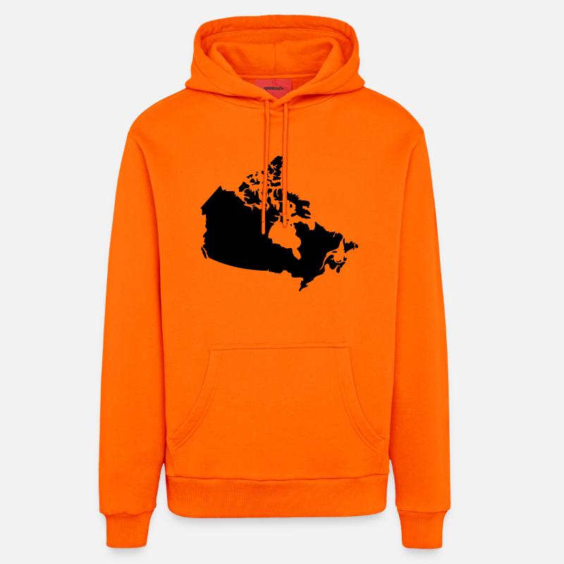 Canada Canada Carte - Sweat à capuche bio décontracté fabriqué en UE - SUNSET ORANGE