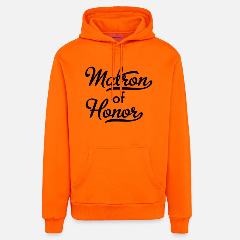 Matrone d’honneur - Mariée - Sweat à capuche bio décontracté fabriqué en UE - SUNSET ORANGE