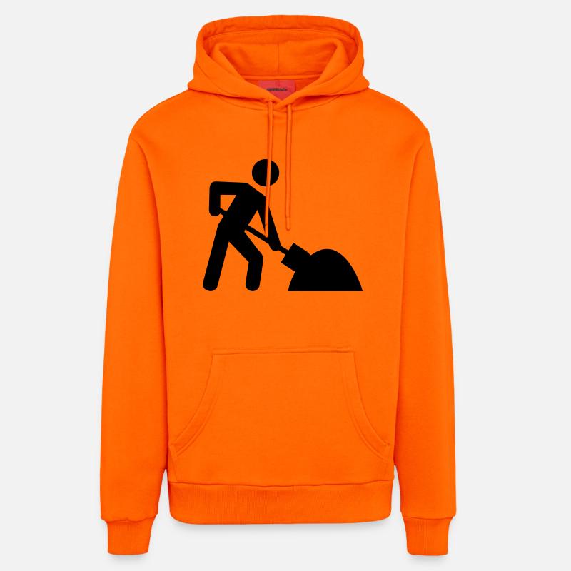 Ouvrier du bâtiment - Sweat à capuche bio décontracté fabriqué en UE - SUNSET ORANGE