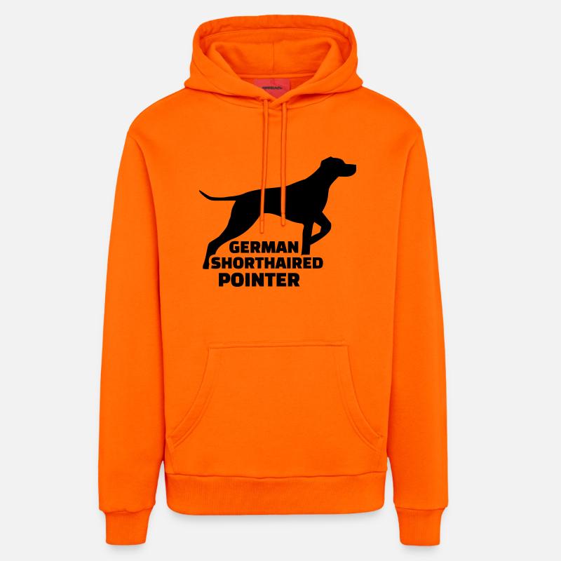 German Shorthaired Pointer - Sweat à capuche bio décontracté fabriqué en UE - SUNSET ORANGE