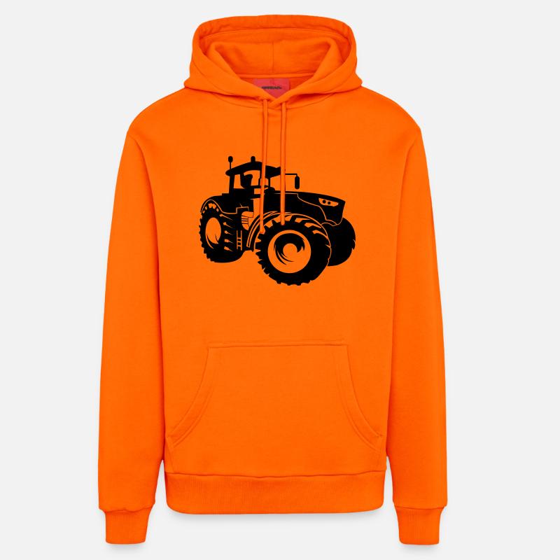 traktor - Sweat à capuche bio décontracté fabriqué en UE - SUNSET ORANGE