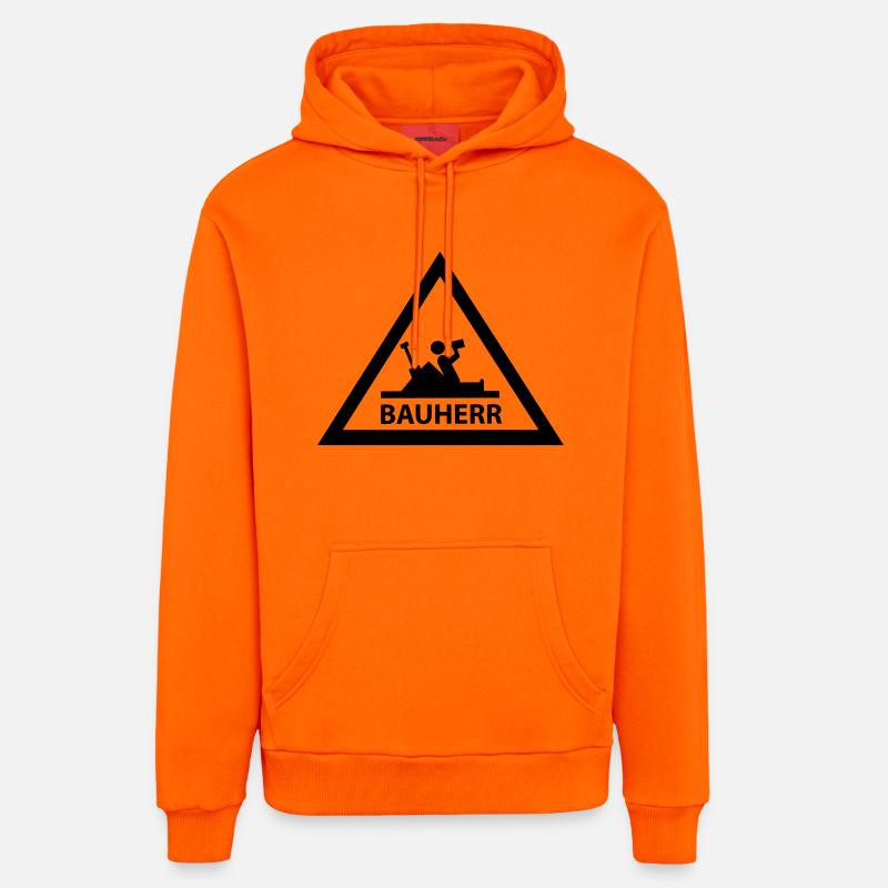bauherr - Sweat à capuche bio décontracté fabriqué en UE - SUNSET ORANGE