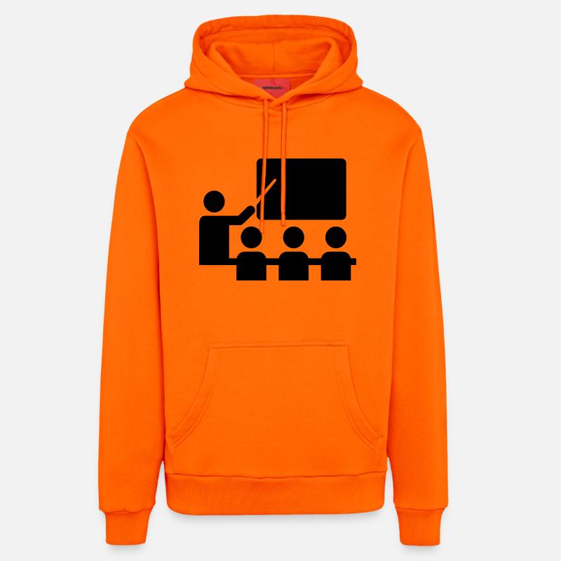 École - Sweat à capuche bio décontracté fabriqué en UE - SUNSET ORANGE