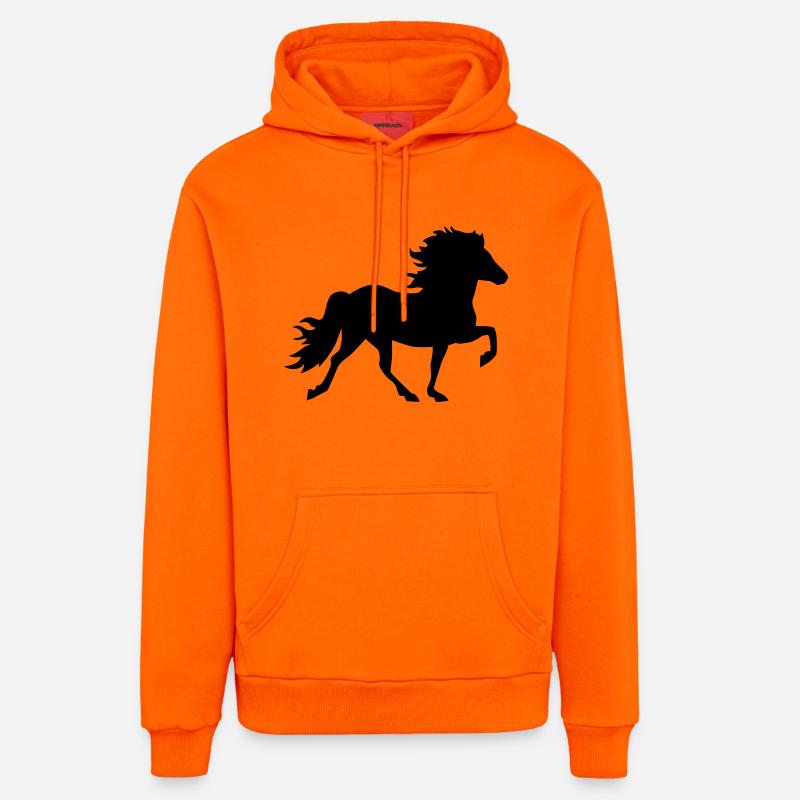 Cheval - Sweat à capuche bio décontracté fabriqué en UE - SUNSET ORANGE