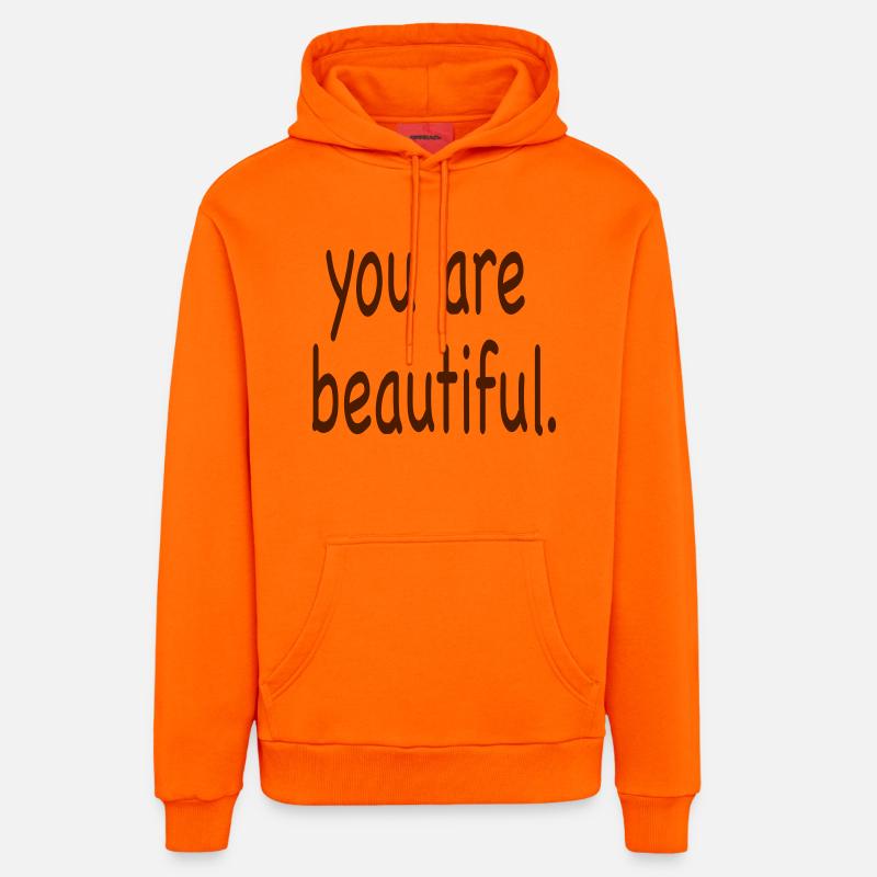 vous êtes belle. - Sweat à capuche bio décontracté fabriqué en UE - SUNSET ORANGE