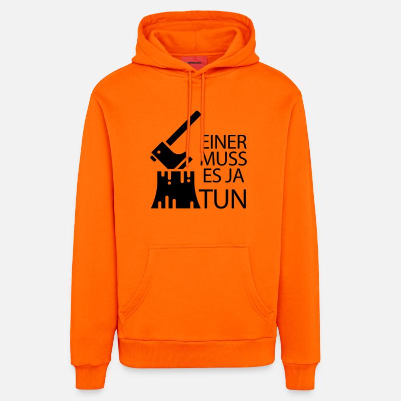 bûcheron - Sweat à capuche bio décontracté fabriqué en UE - SUNSET ORANGE