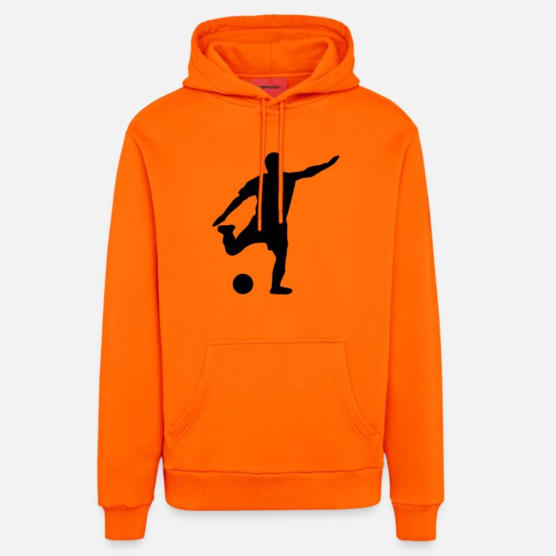 Football - Sweat à capuche bio décontracté fabriqué en UE - SUNSET ORANGE