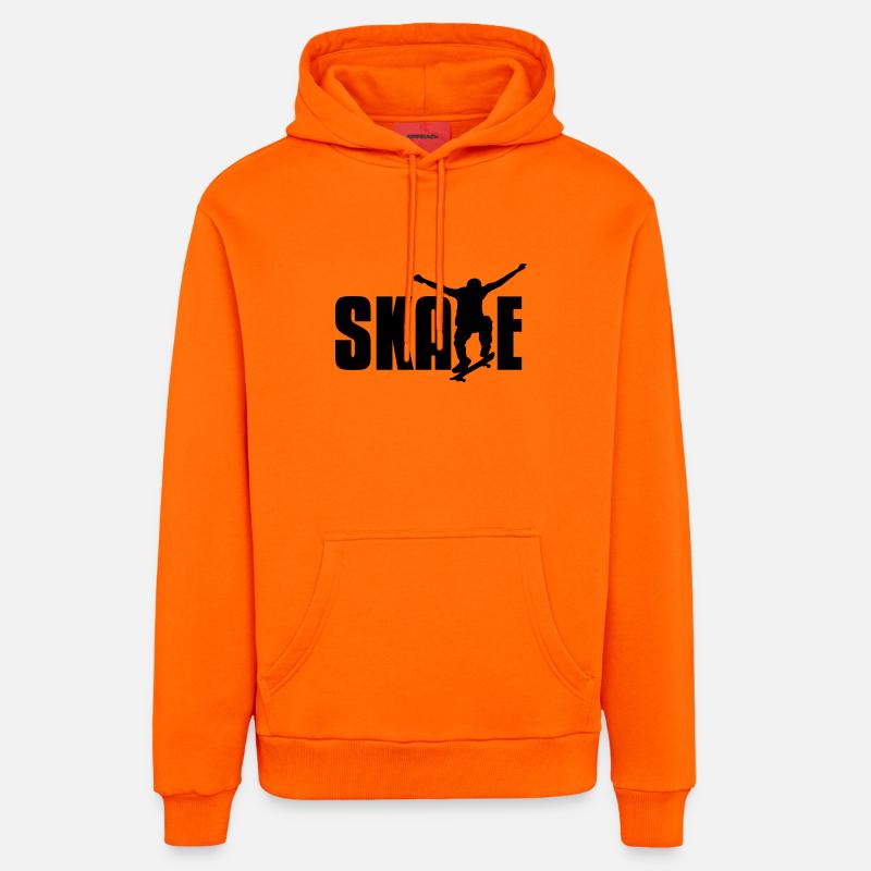 skate - Sweat à capuche bio décontracté fabriqué en UE - SUNSET ORANGE