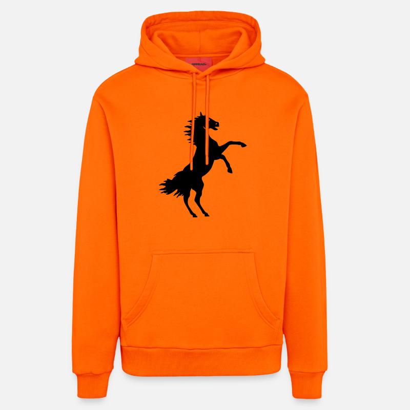 cheval - Sweat à capuche bio décontracté fabriqué en UE - SUNSET ORANGE