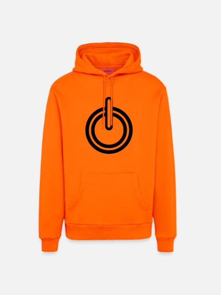 Power electricity icon - Organic Relaxed Hoodie Made in EU - SUNSET ORANGE