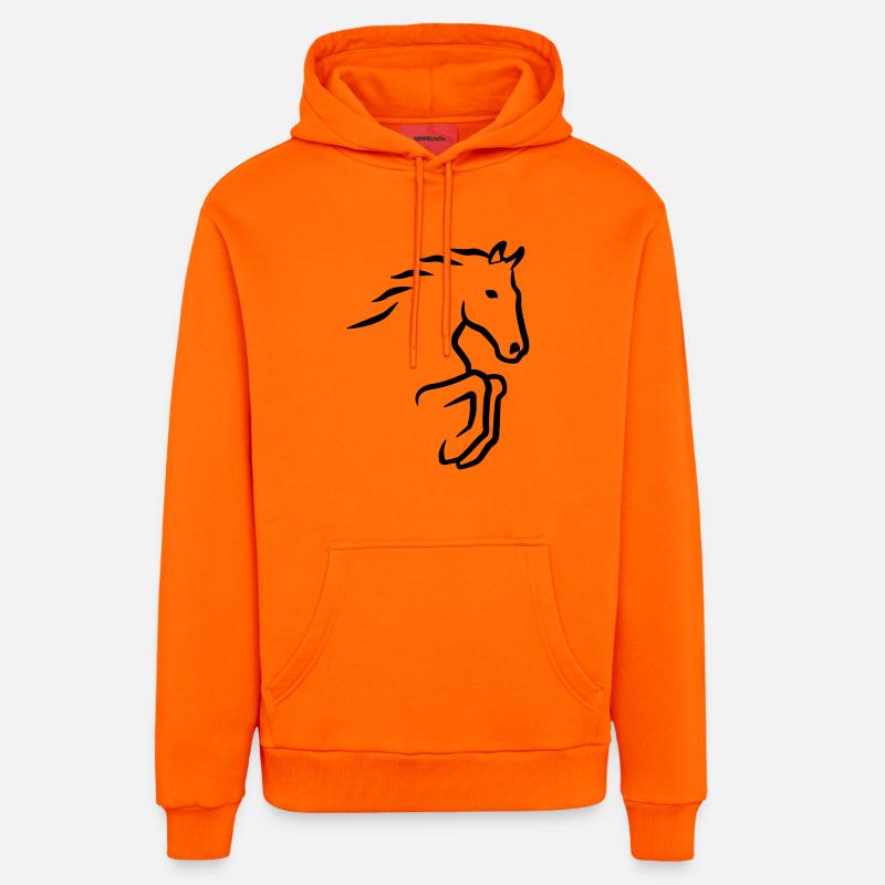 Cheval - Sweat à capuche bio décontracté fabriqué en UE - SUNSET ORANGE