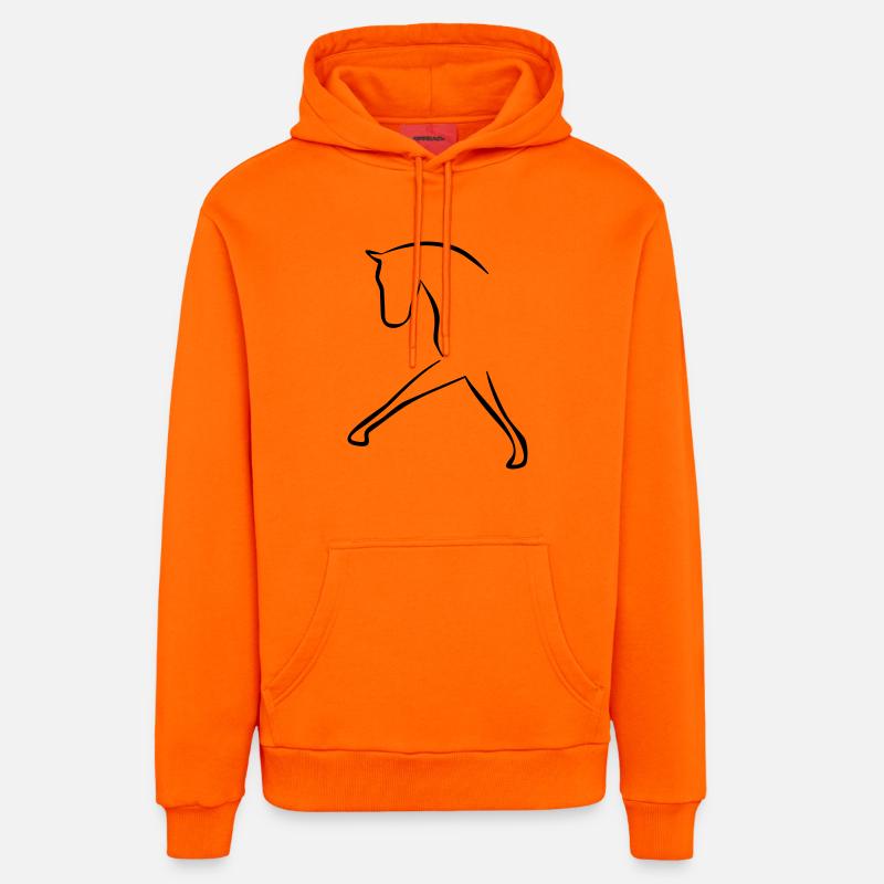 cheval - Sweat à capuche bio décontracté fabriqué en UE - SUNSET ORANGE