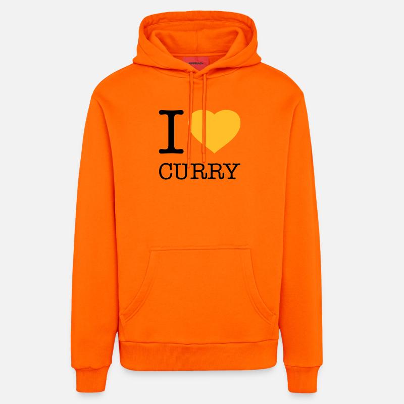 J’ADORE LE CURRY - Sweat à capuche bio décontracté fabriqué en UE - SUNSET ORANGE