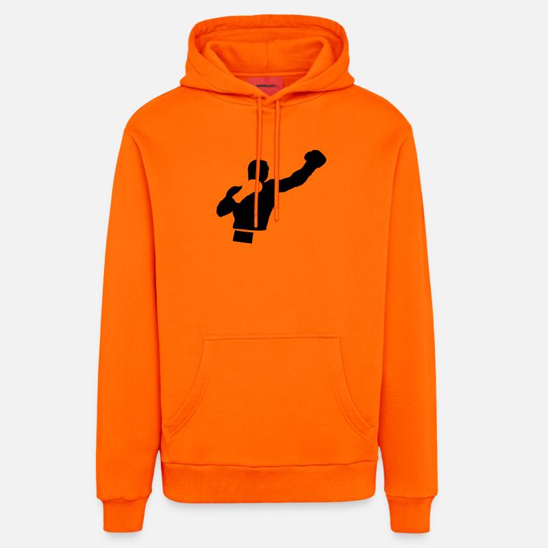 boxing_1 - Sweat à capuche bio décontracté fabriqué en UE - SUNSET ORANGE