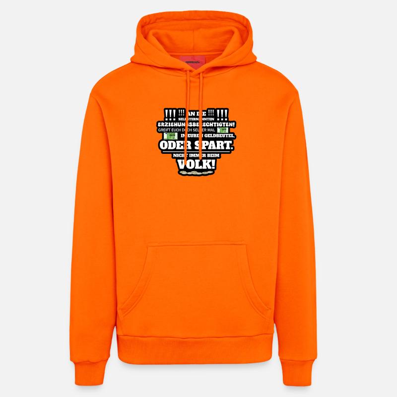 Pas toujours par les gens - Sweat à capuche bio décontracté fabriqué en UE - SUNSET ORANGE