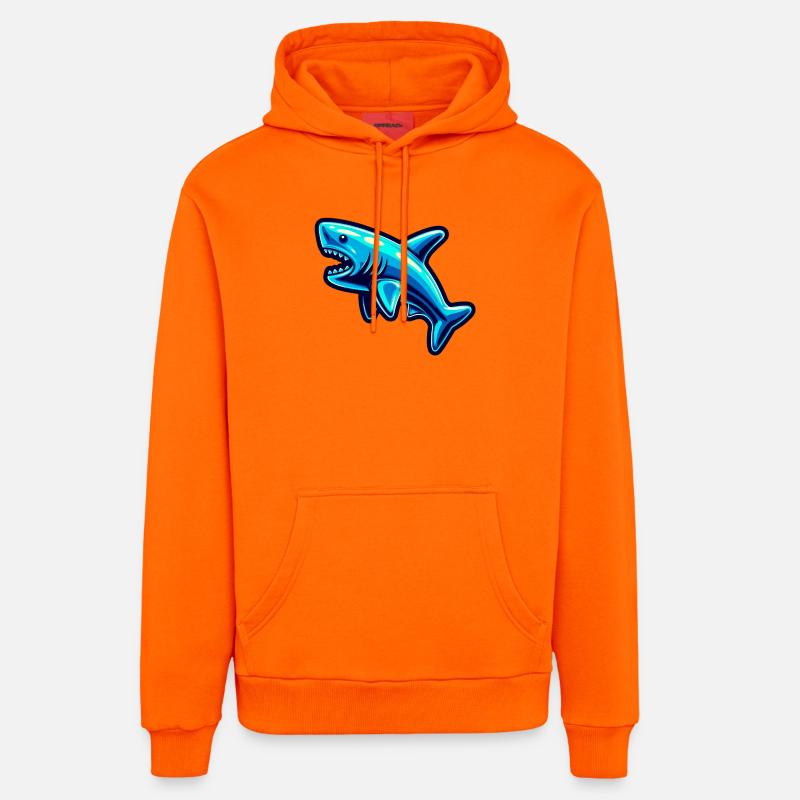 Requin - Sweat à capuche bio décontracté fabriqué en UE - SUNSET ORANGE