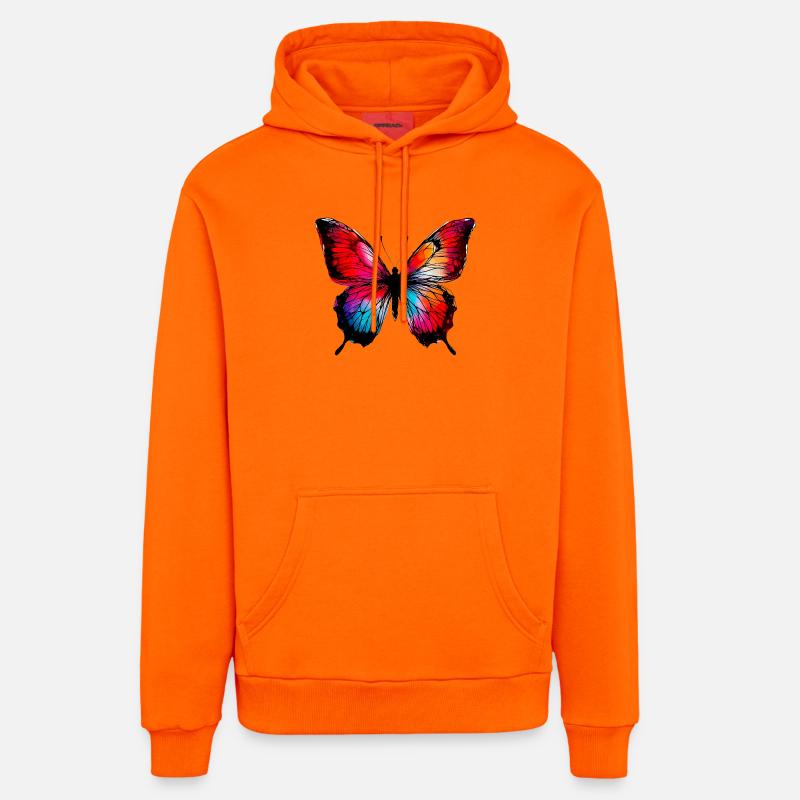 Papillon - Sweat à capuche bio décontracté fabriqué en UE - SUNSET ORANGE