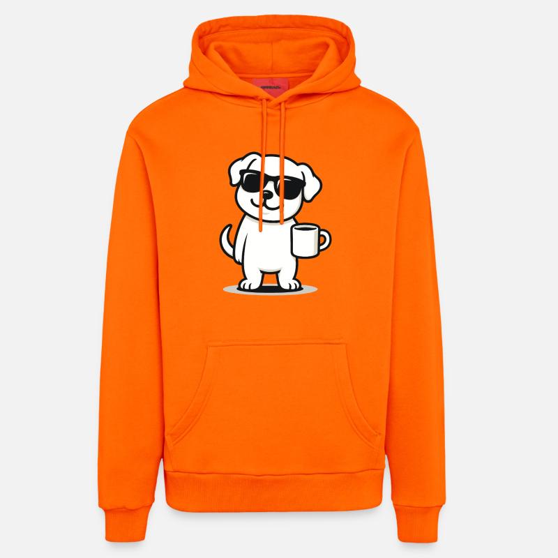 Chiot de café - Sweat à capuche bio décontracté fabriqué en UE - SUNSET ORANGE