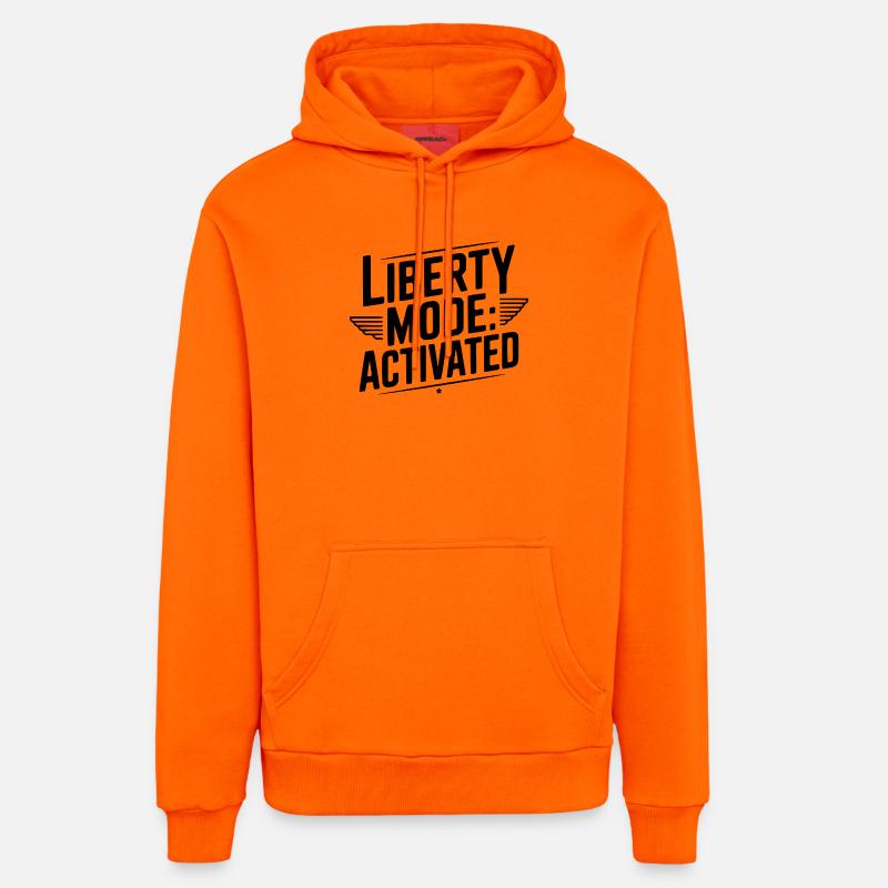 Mode Liberté : Activé - Sweat à capuche bio décontracté fabriqué en UE - SUNSET ORANGE