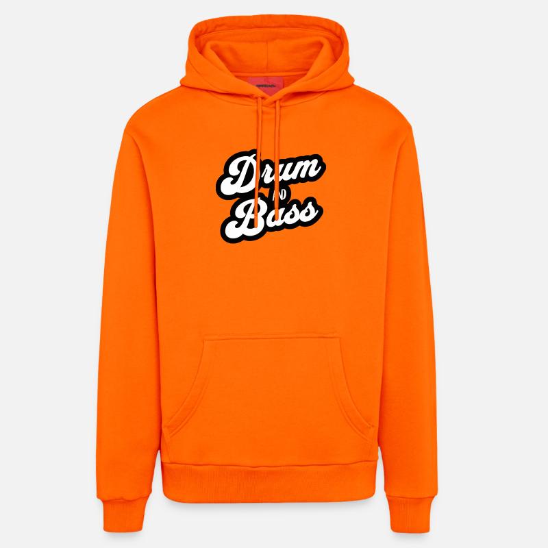 Drum and Bass Script Logo - Sweat à capuche bio décontracté fabriqué en UE - SUNSET ORANGE