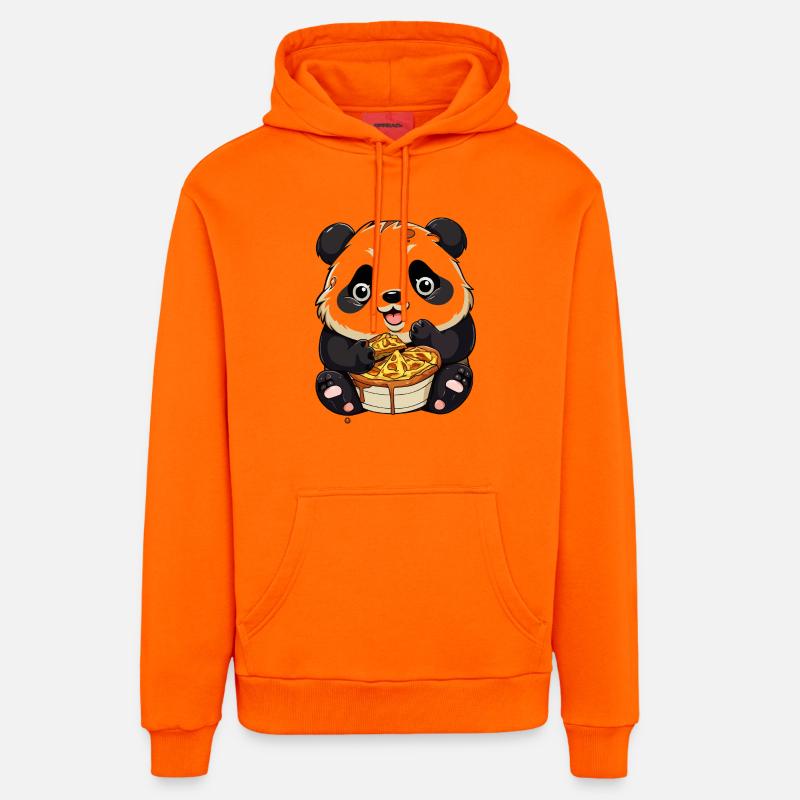 Panda câlin avec gaufre - Sweat à capuche bio décontracté fabriqué en UE - SUNSET ORANGE