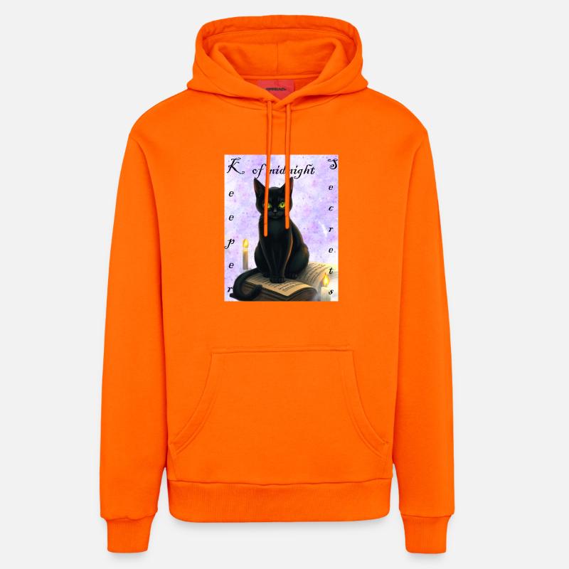 Gardien des secrets de minuit - Sweat à capuche bio décontracté fabriqué en UE - SUNSET ORANGE