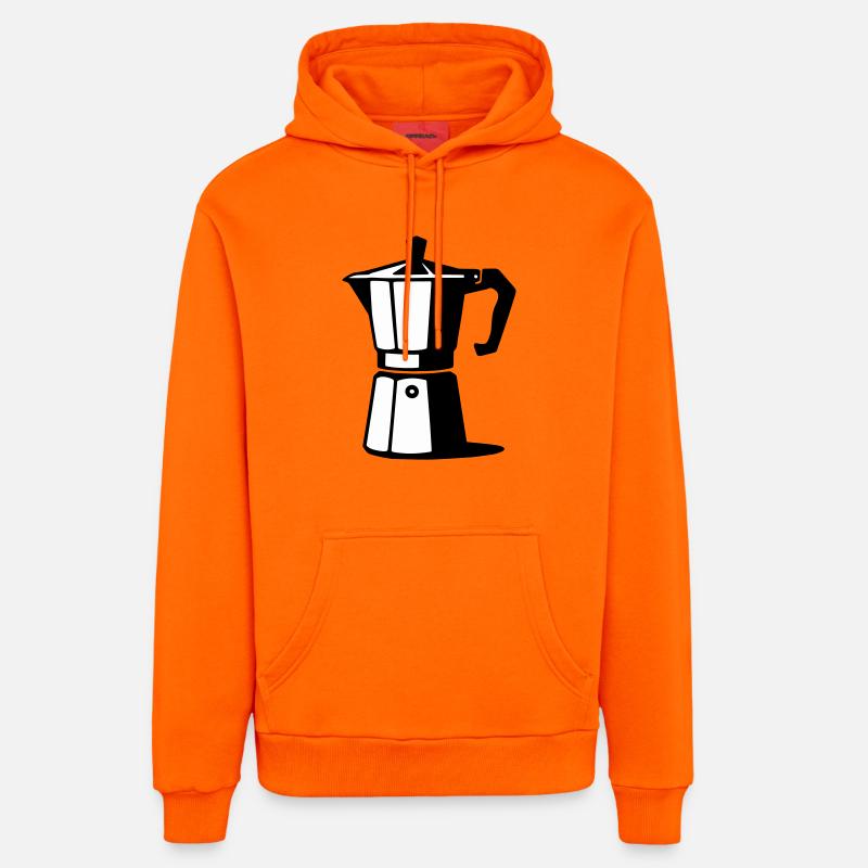 Cafetière à expresso - Sweat à capuche bio décontracté fabriqué en UE - SUNSET ORANGE