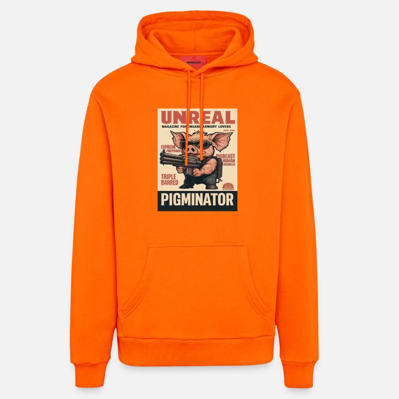 Enveloppe rétro d’arme Pigminator - Sweat à capuche bio décontracté fabriqué en UE - SUNSET ORANGE