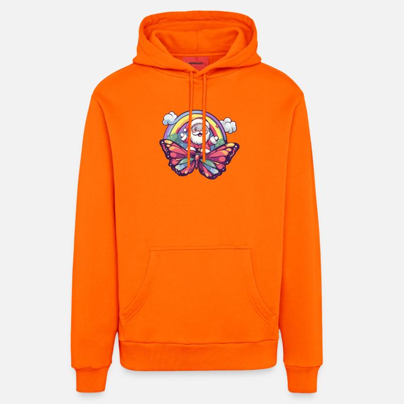 Noël Papillon Noël - Sweat à capuche bio décontracté fabriqué en UE - SUNSET ORANGE