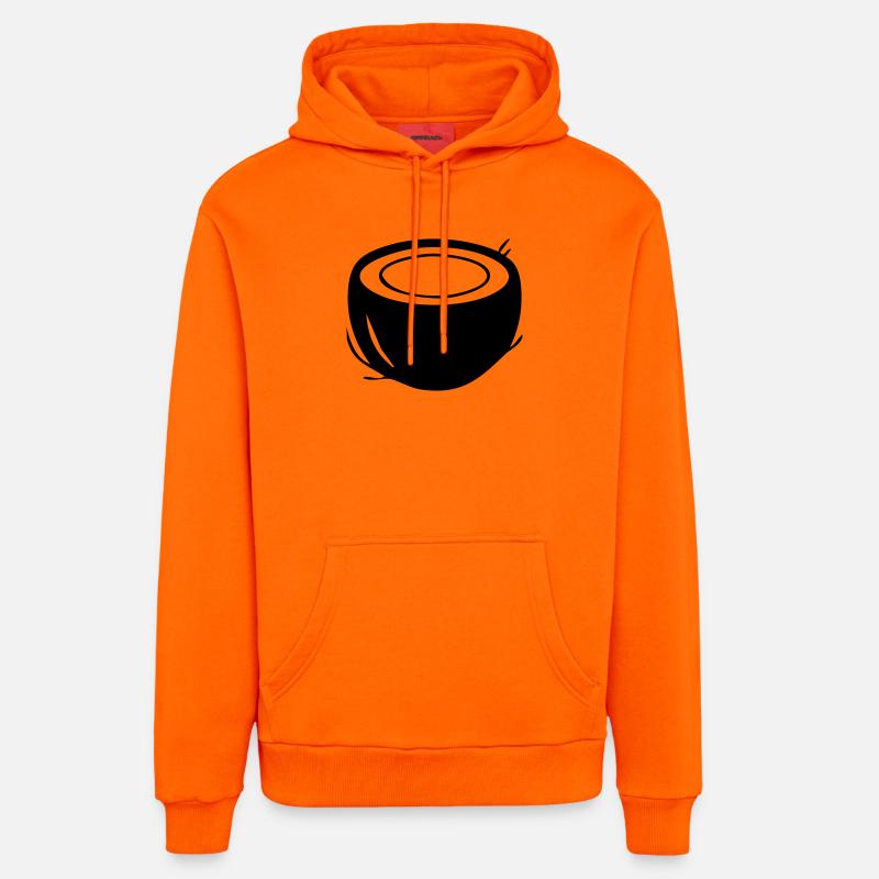 Coconut Silhouette – Tropical Paradise Design - Sweat à capuche bio décontracté fabriqué en UE - SUNSET ORANGE
