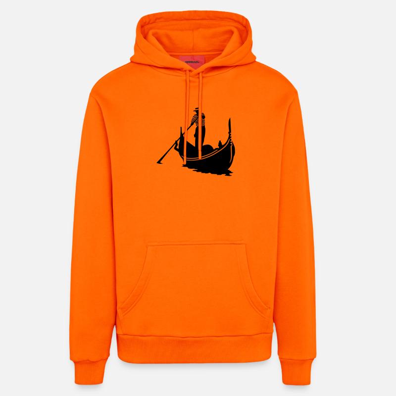 gondolier - Sweat à capuche bio décontracté fabriqué en UE - SUNSET ORANGE